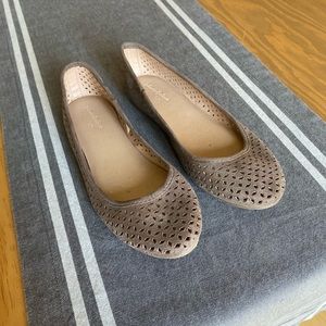 Faux Suede Taupe Flats.